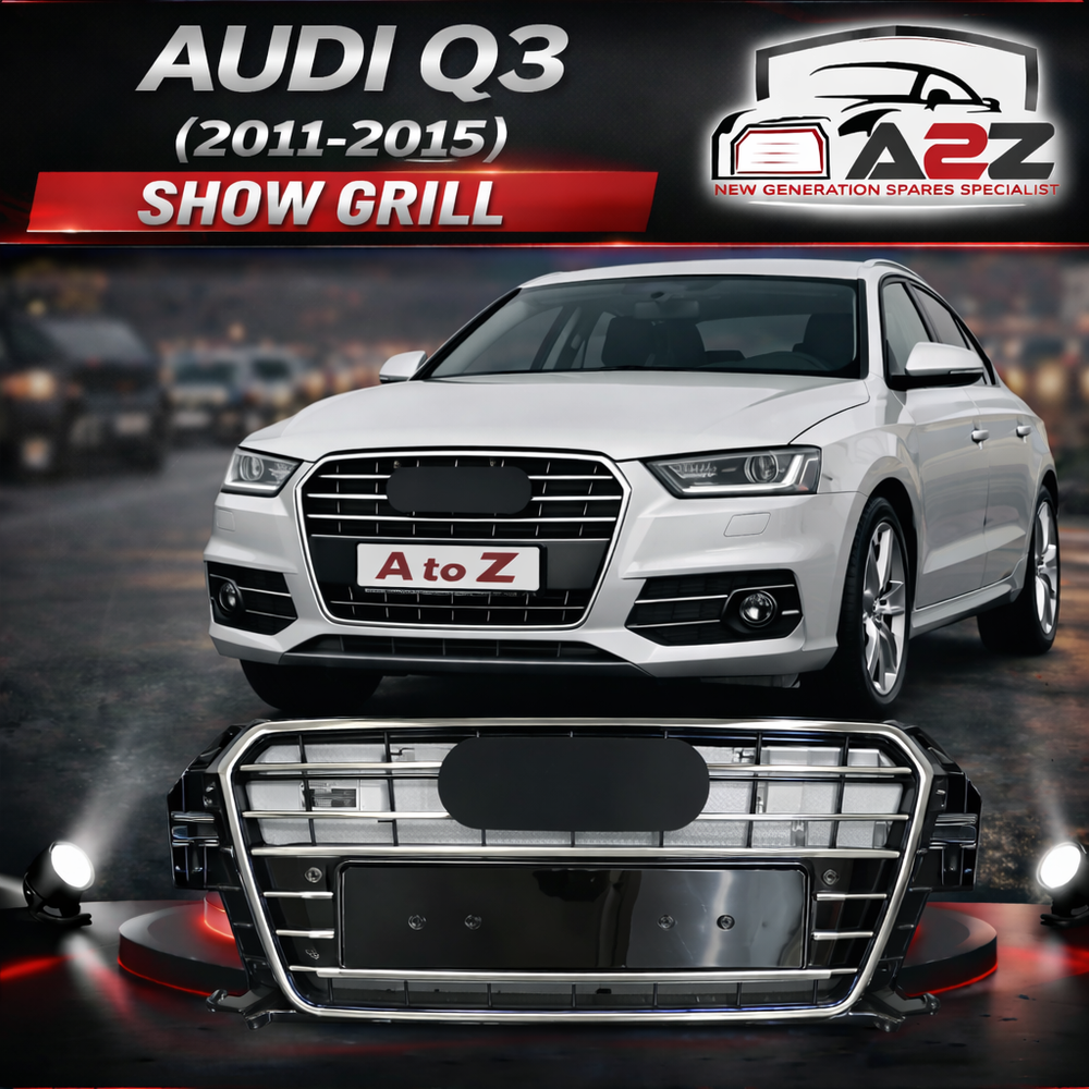Show Grill  Compatible With Audi Q3(2011-2015) AMG Silver Chrome Tag no.128