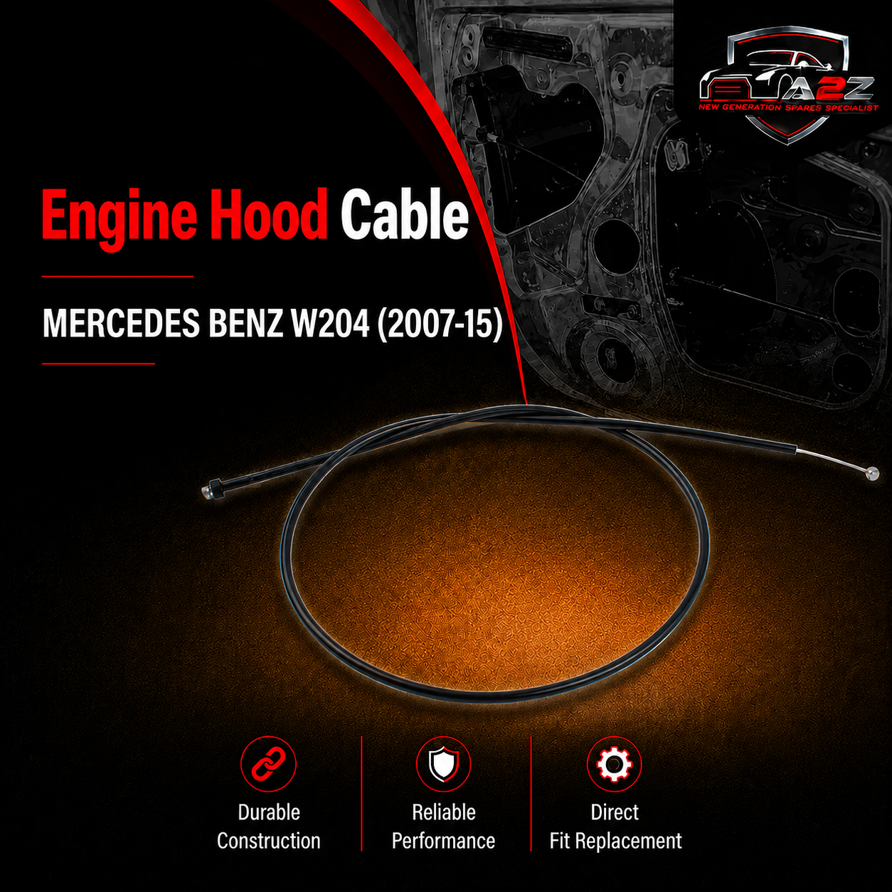 Engine Hood Cable A2048800159 A2048800559 2048800559 Compatible With MERCEDES BENZ W204 (2007-15)
