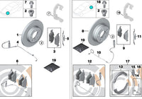 Front Brake Pad Wear Sensor 34356789492 34356759917 34356764298 34356768595 34356776421 6768595 6776421 6789492 Compatible With BMW 5 Series E60 & 6 Series E63