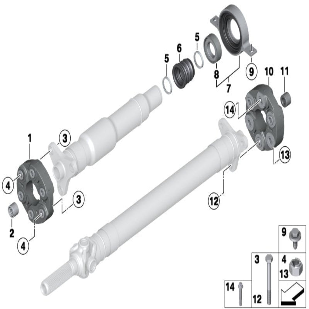 Drive Shaft Flex Joint 26117542238 Compatible With BMW 5 Series E60 & 6 Series E63 & 6 Convertible E64 & 7 E65, E66, E67