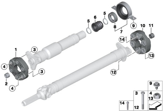 Drive Shaft Flex Joint 26117542238 Compatible With BMW 5 Series E60 & 6 Series E63 & 6 Convertible E64 & 7 E65, E66, E67