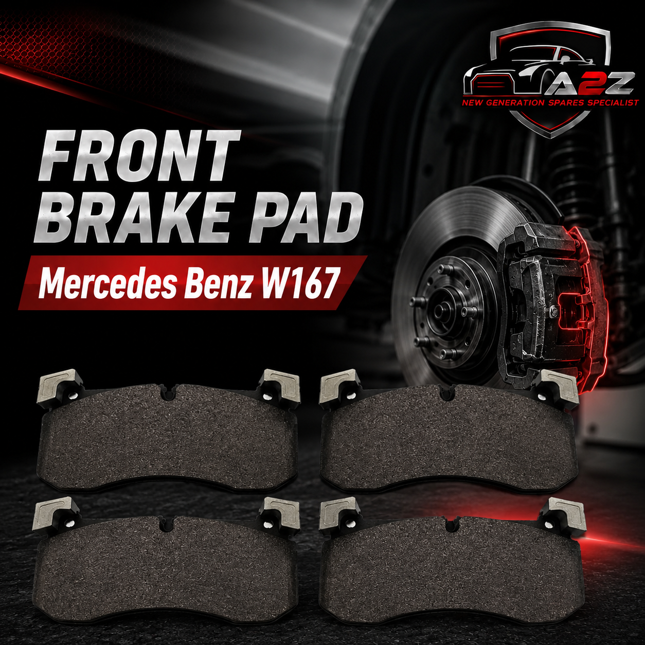 Front Brake Pad Set 0004205002 Compatible With Mercedes Benz W167