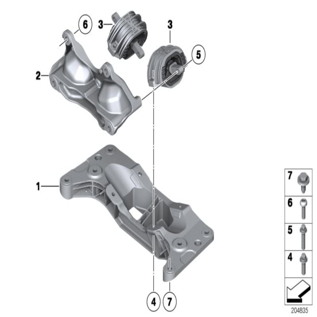 Engine Transmission Mount 22326775907 Compatible With BMW F02 F07 F10 F18