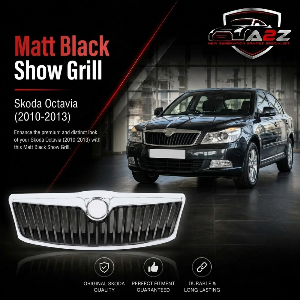 Matt Black Show Grill 1Z0853668A9B9 1Z0853661A739 Compatible With Skoda Octavia (2010-2013) Tag No.85