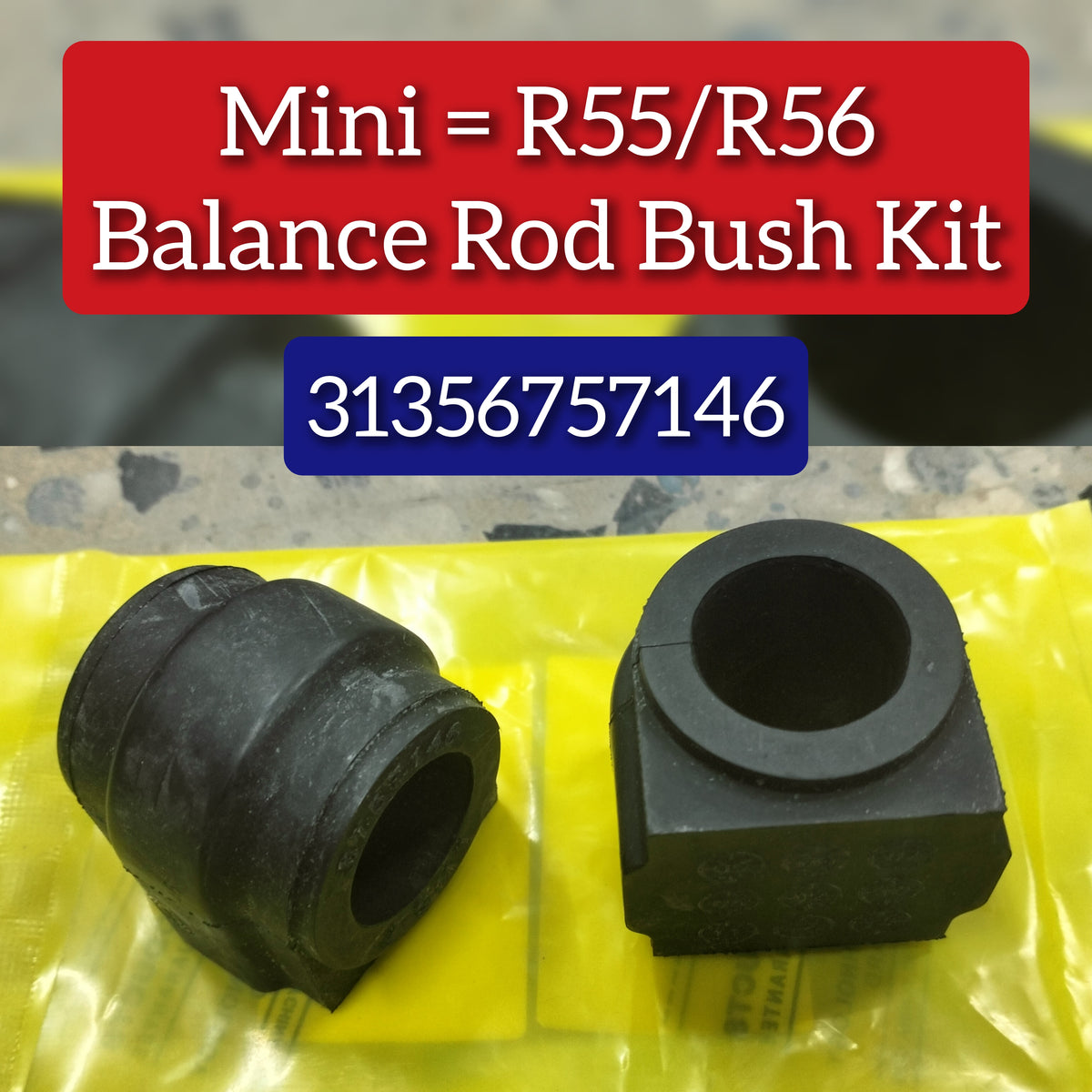 Front Stabilizer Sway Bar Bushing Kit 31356757146 Compatible With MINI (R56) & MINI Convertible (R57)