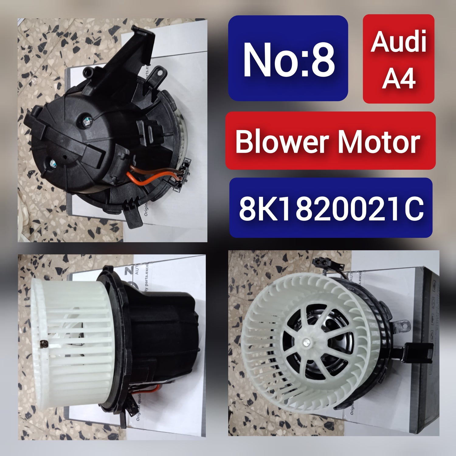 AC Heater Blower Motor 8K1820021C 8K1820021A 8K1820021B Compatible with AUDI A4 B8 (8K2) | A4 / S4 & A5 (8T3) | A5 / S5  &  Q5 (8RB) Tag-BM-08