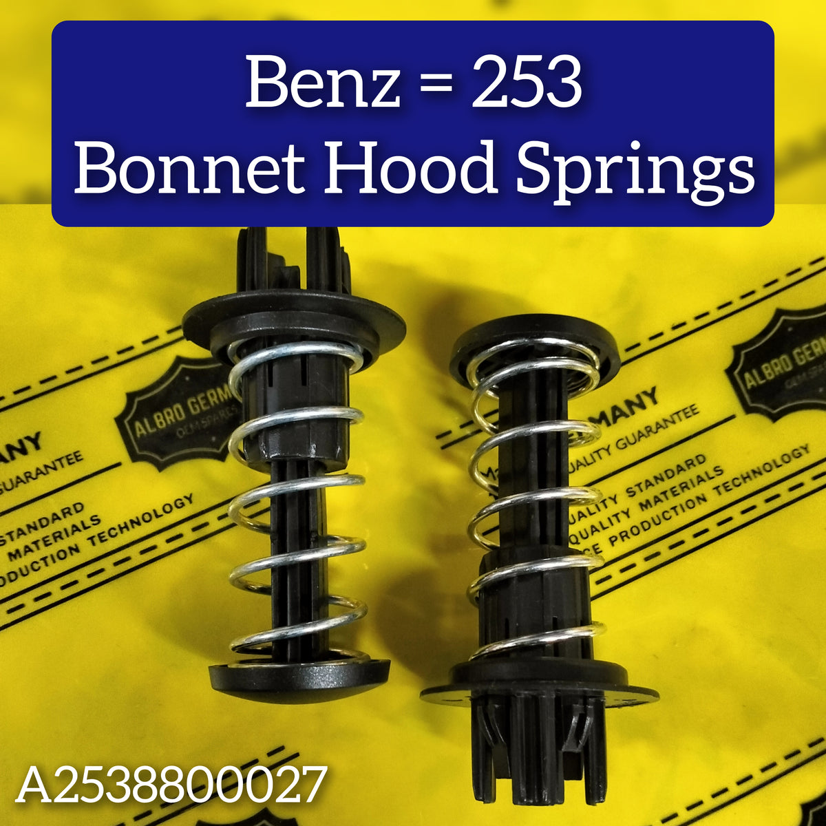 Bonnet Hood Spring Set Left & Right 2538800027 Compatible with MERCEEDES BENZ GLC X253 & W166