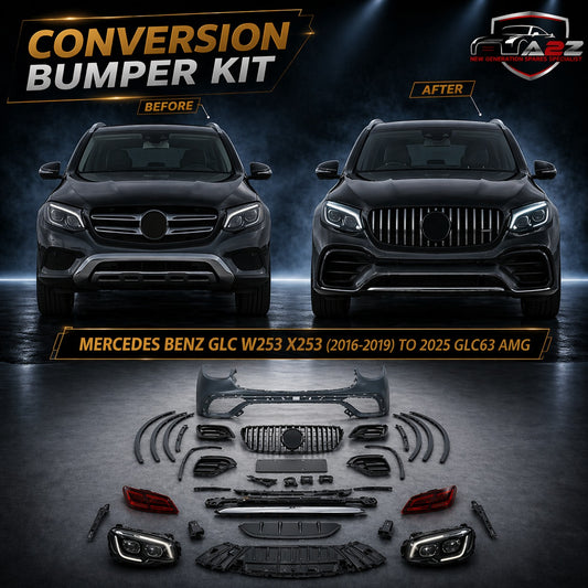 A To Z Compatible With Mercedes Benz Glc W253 X253 (2016-2019) Upgrade Facelift Convert To 2025 Glc63 Amg Conversion Body Kit Bumper Headlight Taillight CC-9796 (Shipping Cost Not Included In Price)
