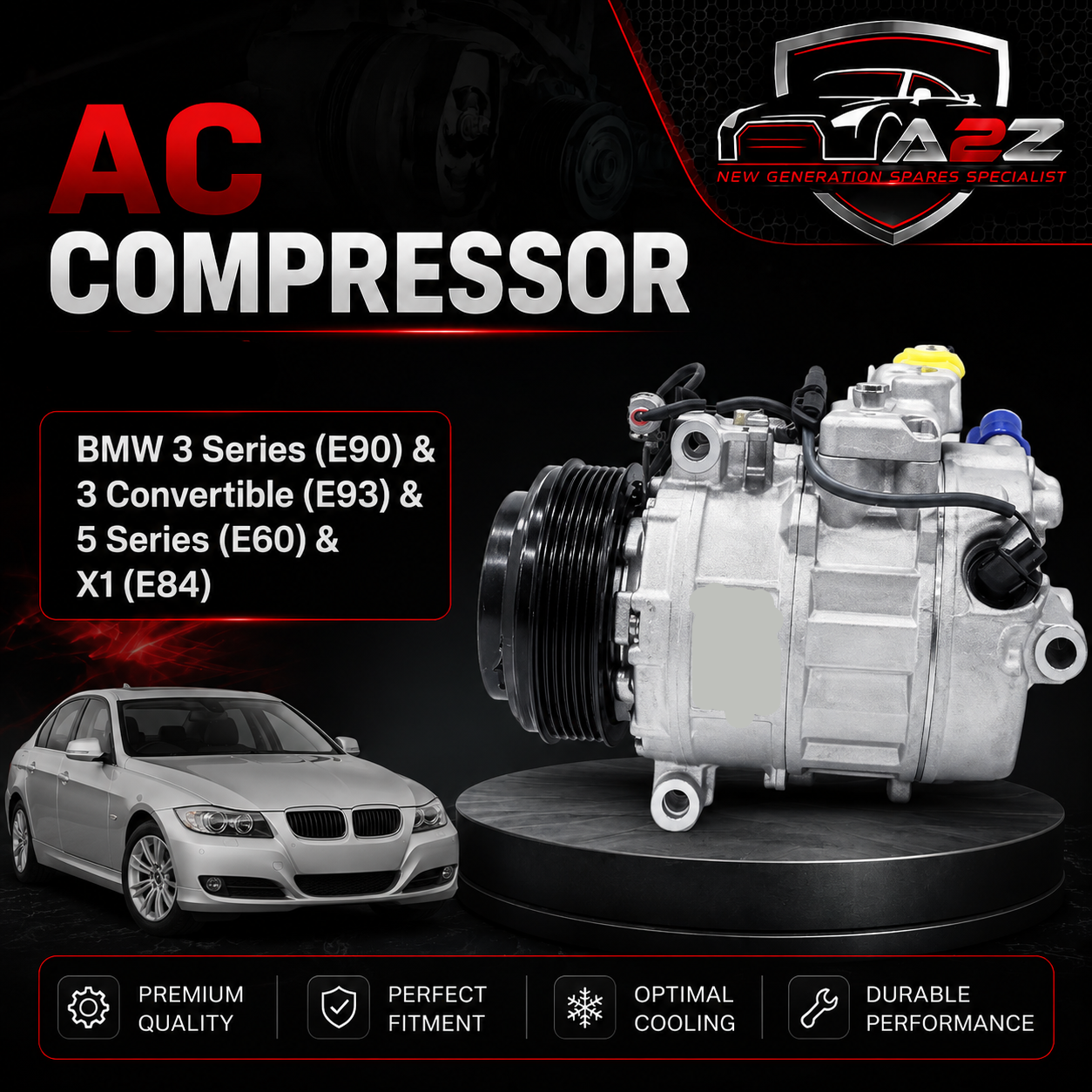 AC Compressor 64526987862 4471908460 4471908461 4471908462 4471908463 4471908464 4471908465 4471908466 4471908467 Compatible With BMW 3 Series (E90) & 3 Convertible (E93) & 5 Series (E60) & X1 (E84)