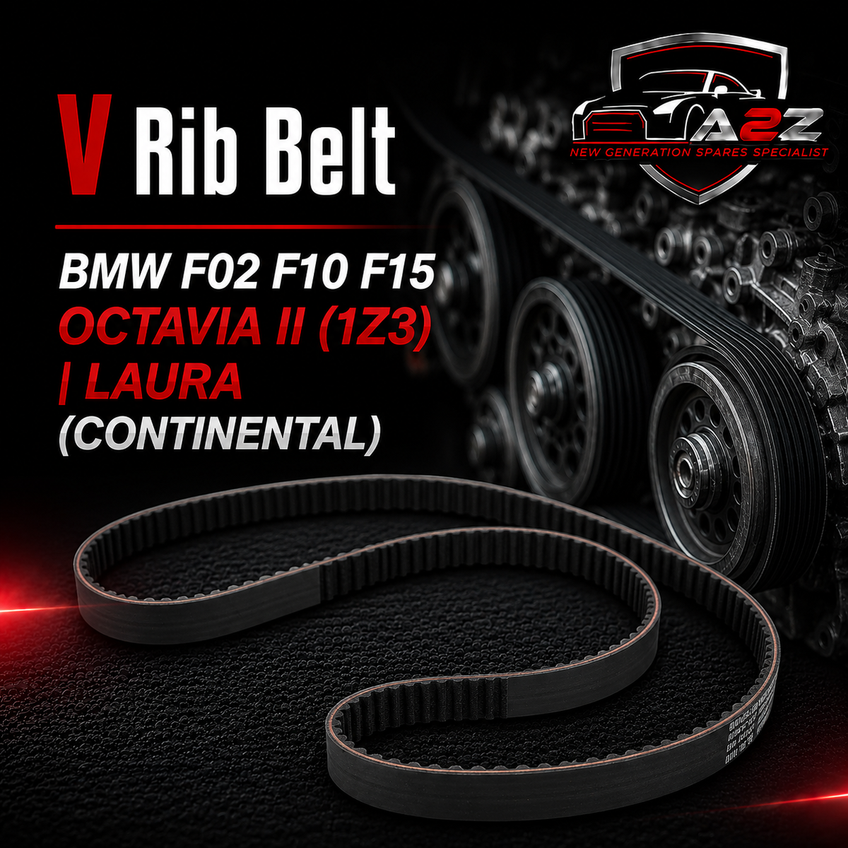Ribbed V-Belt 11288570646 Compatible With BMW F02 F10 F15