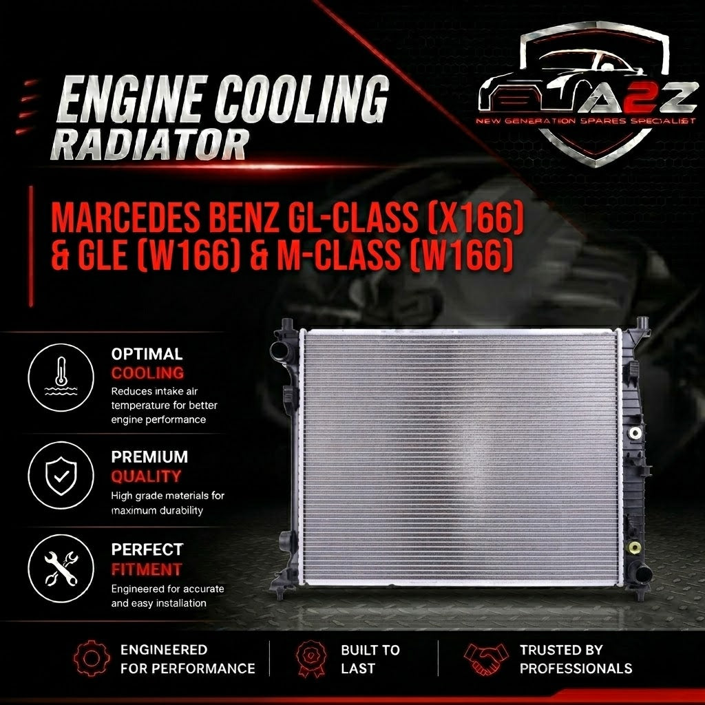 Engine Cooling Radiator A0995001303 A0995004603 Compatible with MERCEDES-BENZ GL-CLASS (X166) & GLE (W166) &  M-CLASS (W166)