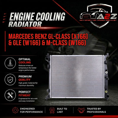 Engine Cooling Radiator A0995001303 A0995004603 Compatible with MERCEDES-BENZ GL-CLASS (X166) & GLE (W166) &  M-CLASS (W166)