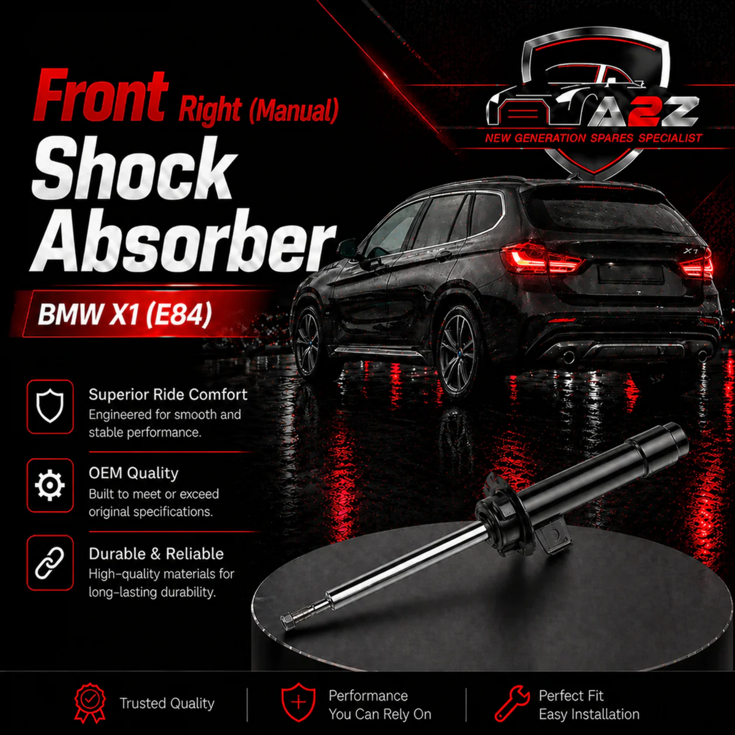 Front Right Shock Absorber 31316851334 Compatible With BMW X1 (E84) (1PCS)