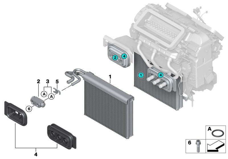 Air Conditioning Evaporator (Cooling Coil) 64119386812 Compatible with BMW X5 F15 &  X6 F16