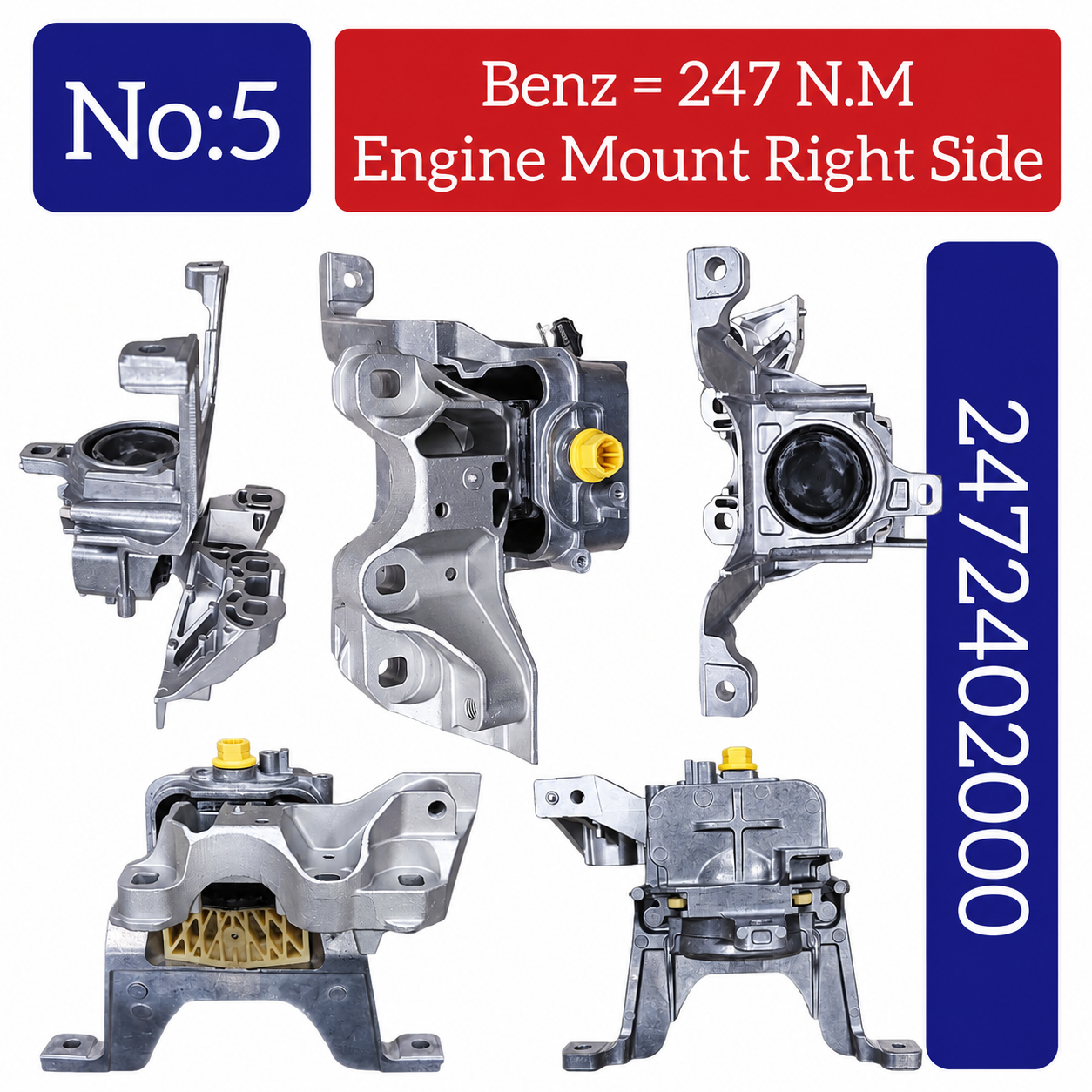 Engine Mount Right Side 2472402000 Compatible With Mercedes-Benz 247