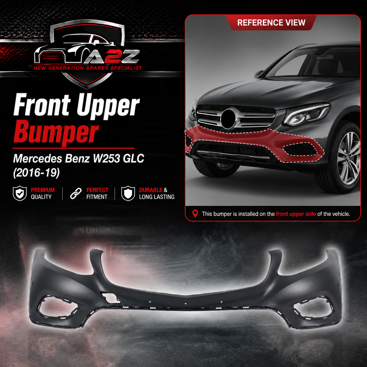 Front Upper Bumper 2538850001 Compatible With Mercedes Benz W253 GLC (2016-19) Tag No.311