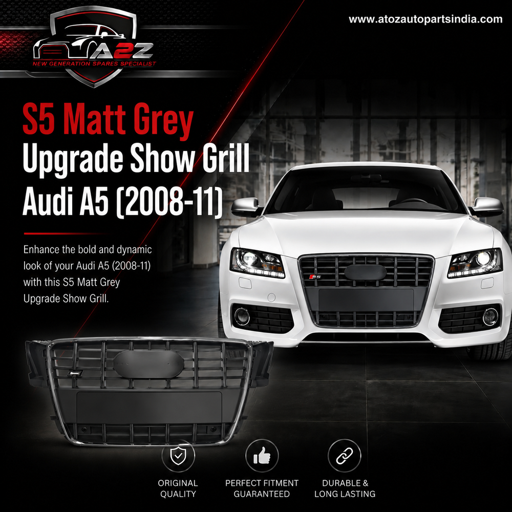 S5 Matt Grey Upgrade Show Grill Compatible With Audi = A5 (2008-11) Tag No.182