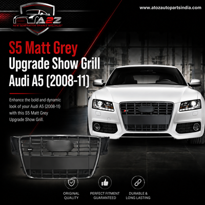 S5 Matt Grey Upgrade Show Grill Compatible With Audi = A5 (2008-11) Tag No.182