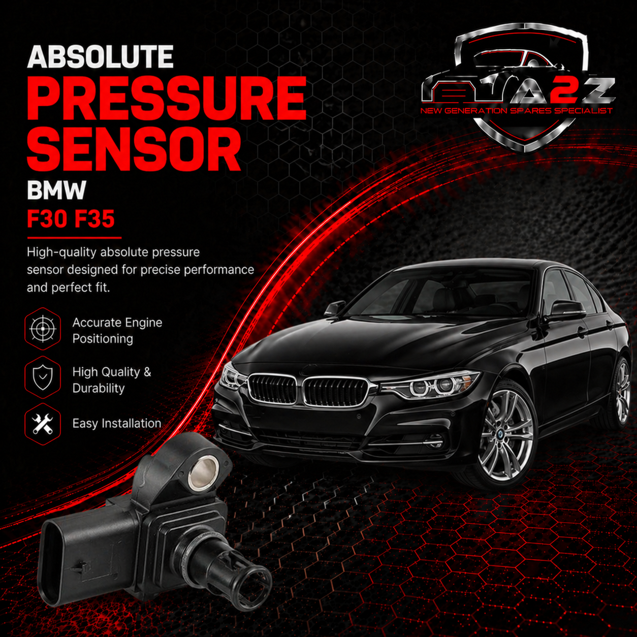 Absolute Pressure Sensor 13628637900 Compatible With BMW F30 F35