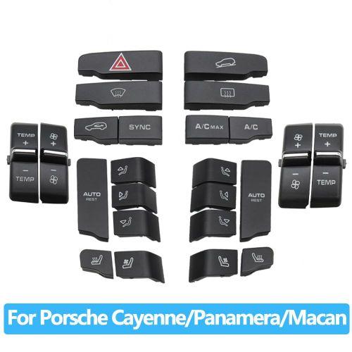 Front Console Air Conditioning Temperature Ventilation Volume AC Button Caps 7P5907040 Compatible With PORSCHE  CAYENNE & PANMERA & MACAN
