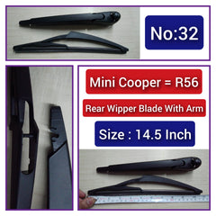 Rear Wiper Blade (14.5 Inch) With Arm Compatible with MINI Cooper R56 Tag-WBR-32