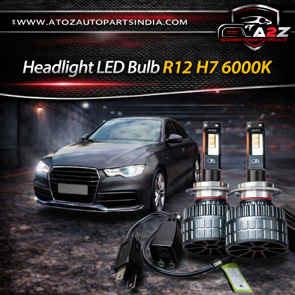 Headlight LED Bulb R12 H7 6000K (Pack of 2) Tag No.6