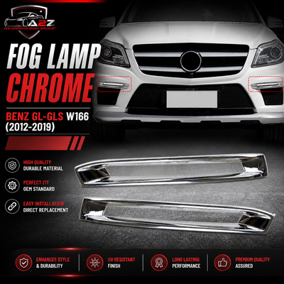 Fog Lamp Chrome Left 1668851774 & Right 1668851887 Compatible With MERCEDES-BENZ GL-GLS W166 2012-2019 tag 222