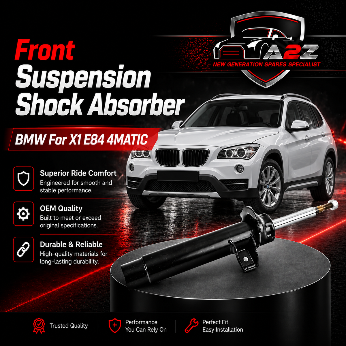Front Suspension Shock Absorber Right 31316789854 31316789858 31316851336 31316851340 Compatible With BMW For X1 E84 4MATIC