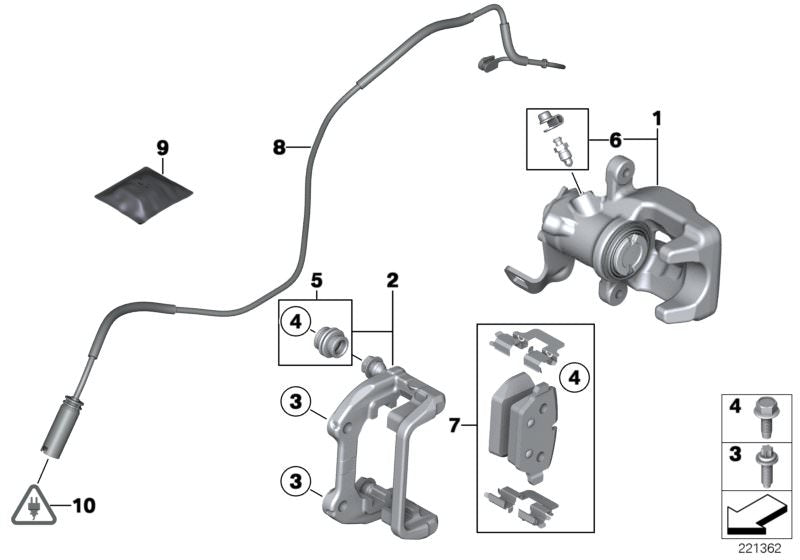 Rear Brake Pad Wear Sensor 34359804834 Compatible With MINI MINI COUNTRYMAN R60