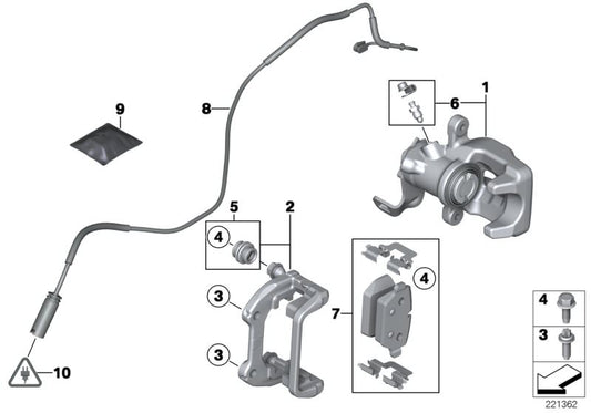 Rear Brake Pad Wear Sensor 34359804834 Compatible With MINI MINI COUNTRYMAN R60