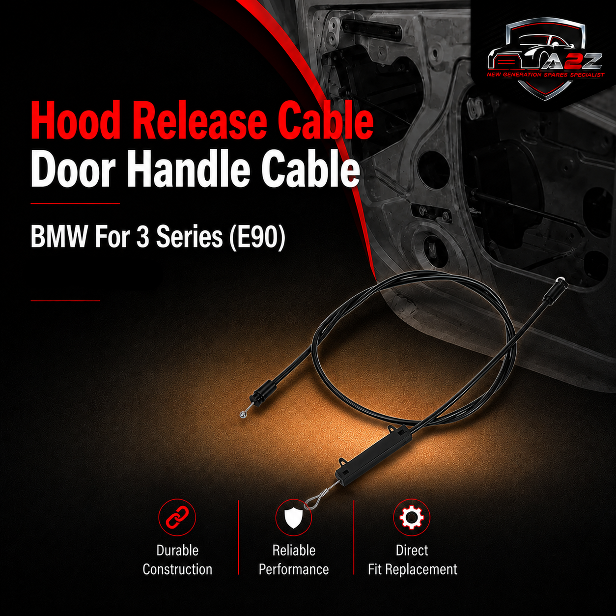 Hood Release Cable Door Handle Cable 51237201904/51237060529 51237184431 Compatible With BMW For  3 Series (E90)