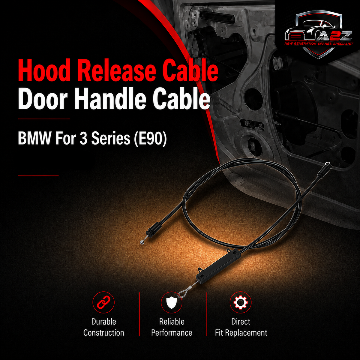 Hood Release Cable Door Handle Cable 51237201904/51237060529 51237184431 Compatible With BMW For  3 Series (E90)