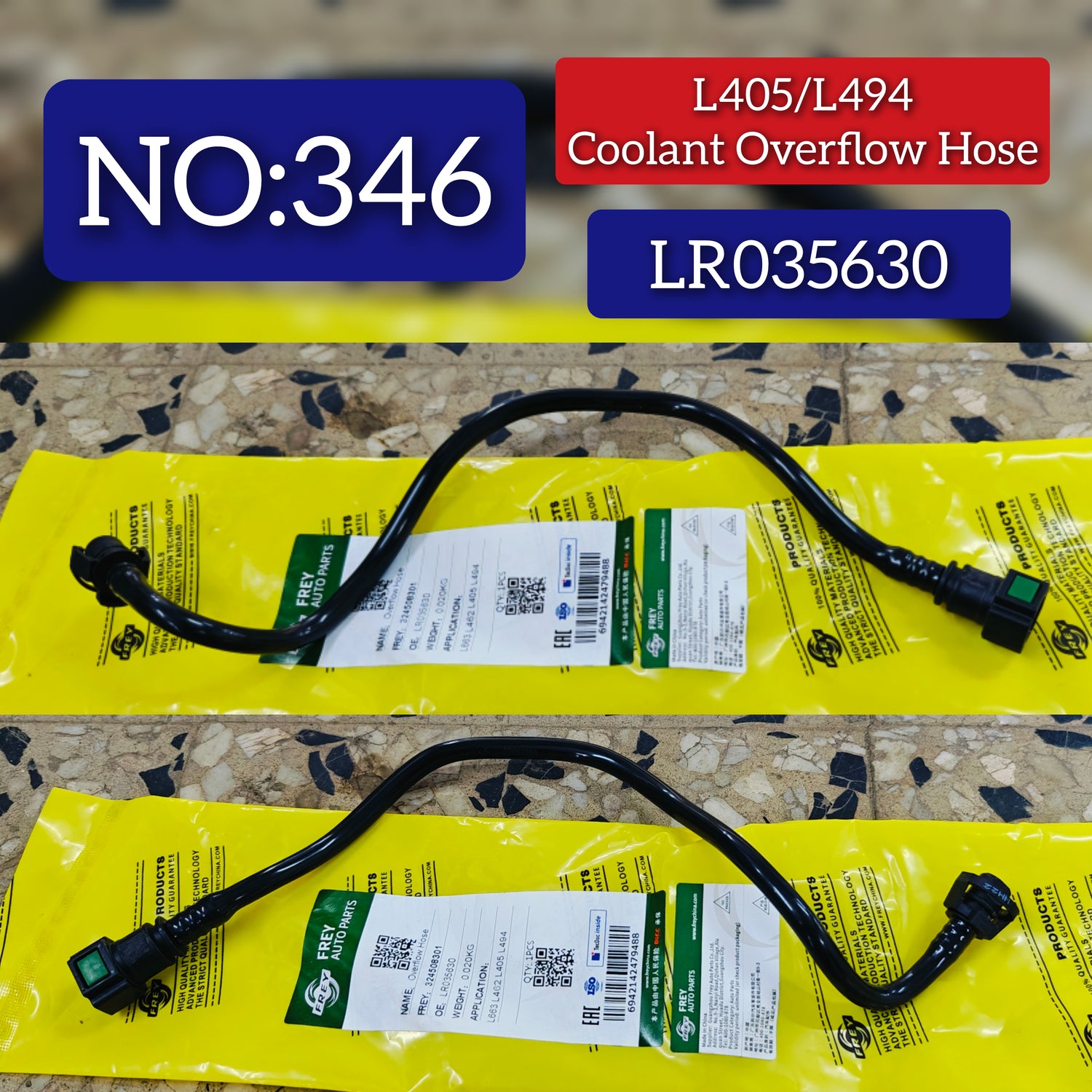Radiator Water Hose LR035630 Compatible With  LAND ROVER DISCOVERY V (L462) & RANGE ROVER IV (L405) & RANGE ROVER SPORT II (L494) Tag No.346