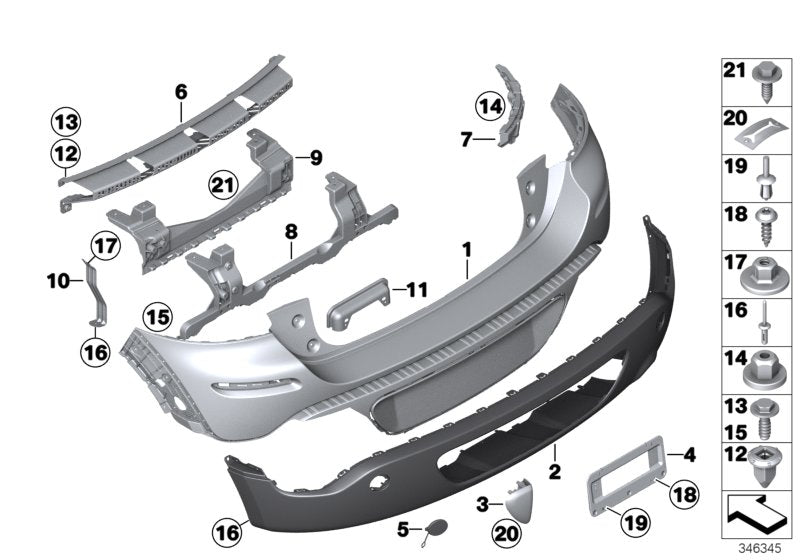Rear Bumper Mount 51129807143 Compatible With MINI COOPER R60