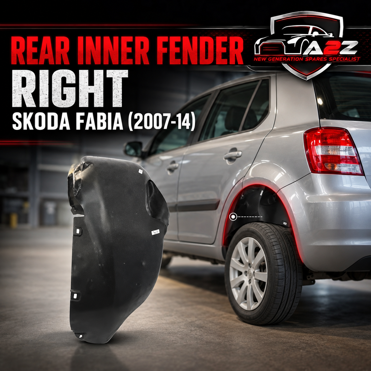 Rear Inner Fender Right 5J0810972 Compatible With Skoda Fabia (2007-14)