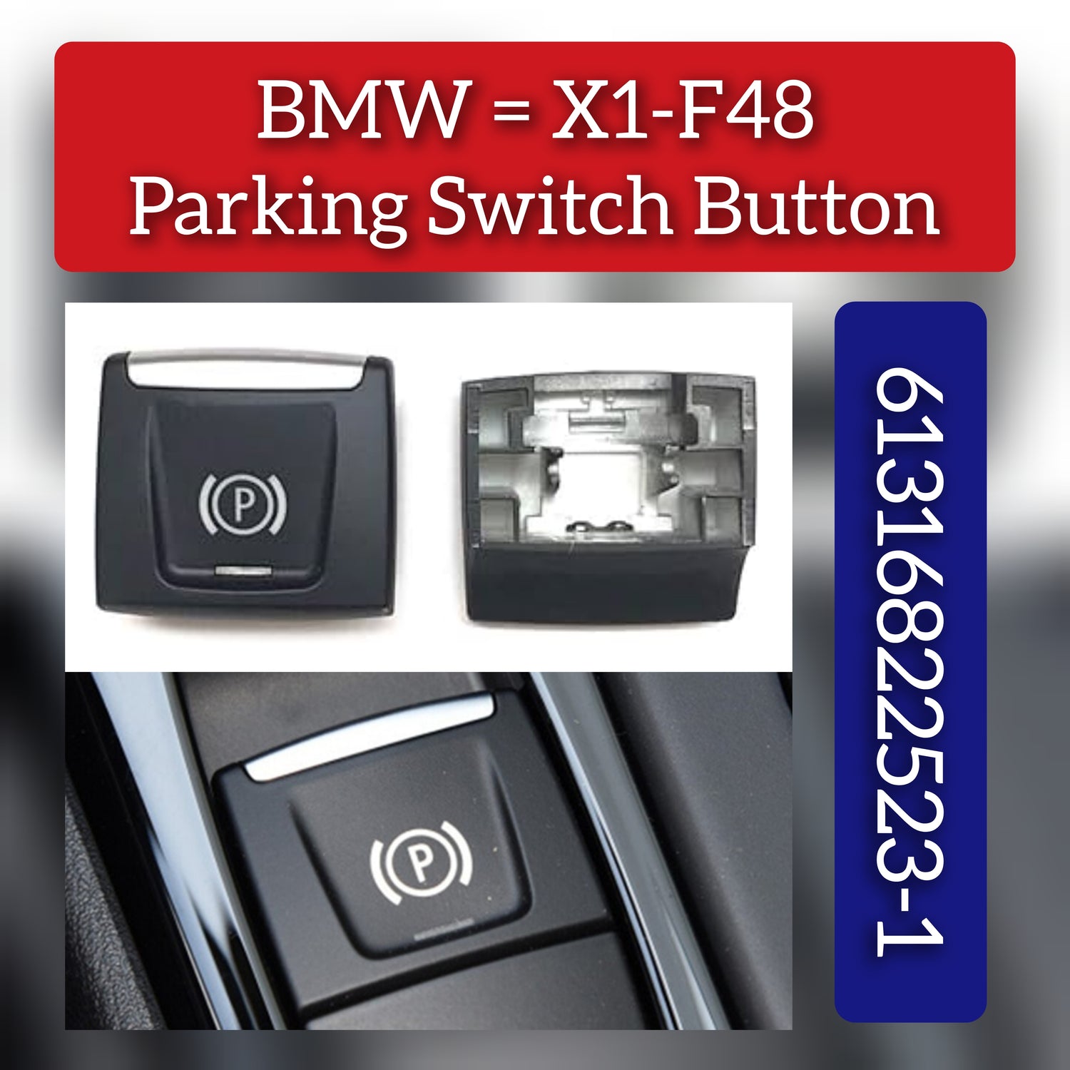 Parking Sensor Switch Button Cover Black 61316822523 61319877887 Compatible with BMW X1 F48 2016-2020
