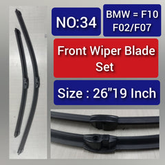 Front Wiper Blade Set (28'17 Inch) Compatible with BMW  5 Series F07 F10 & 7 Series (F01 F02 F03 F04) Tag-WBF-34