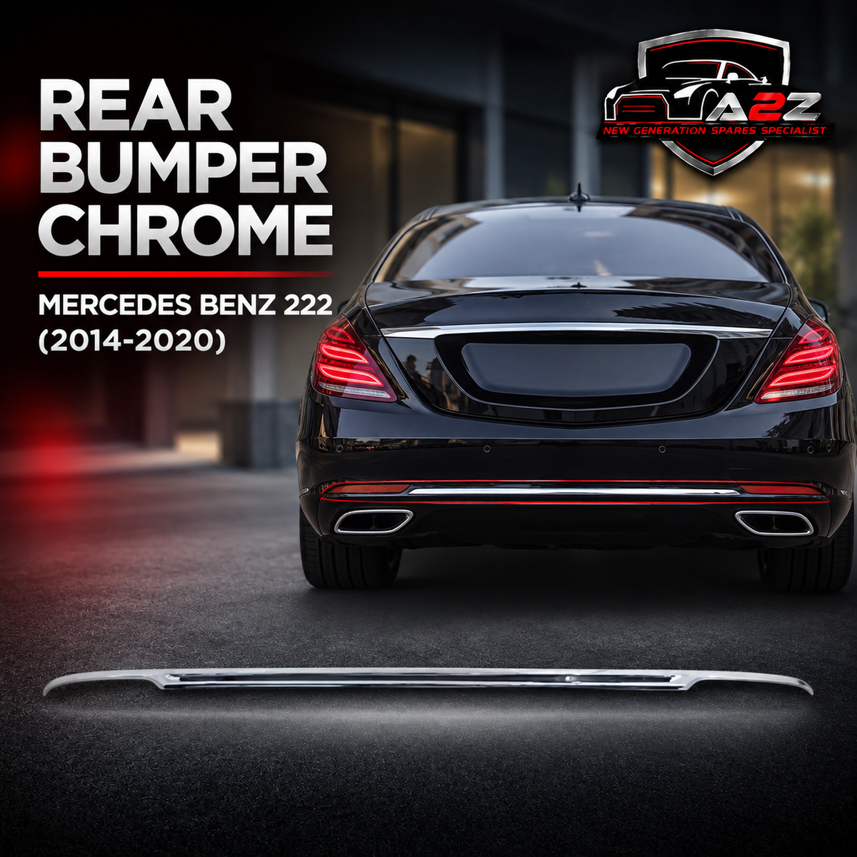 Rear Bumper Chrome A2228851721 Compatible With Mercedes Benz (222) (2014-2020) Tag No.228