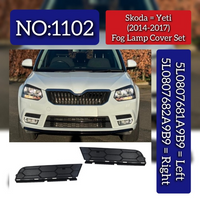 Fog Lamp Cover Set Left 5L0807681A9B9 & Right 5L0807682A9B9 Compatible With Skoda Yeti (2014-2017) Tag No.1102