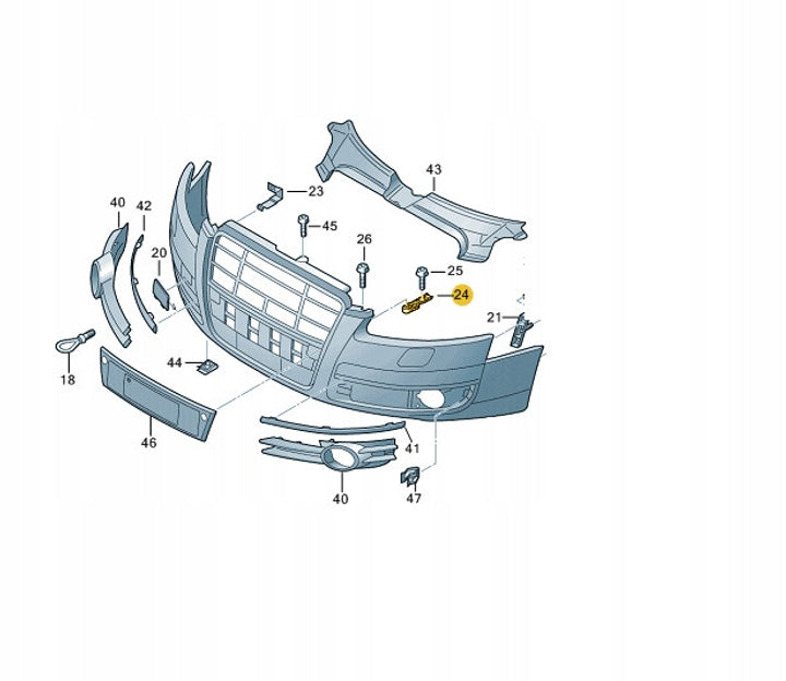 Front Bumper Bracket Right 4F0807772 & Left 4F0807771 Compatible With Audi A6 (2009-2011) No:- 76