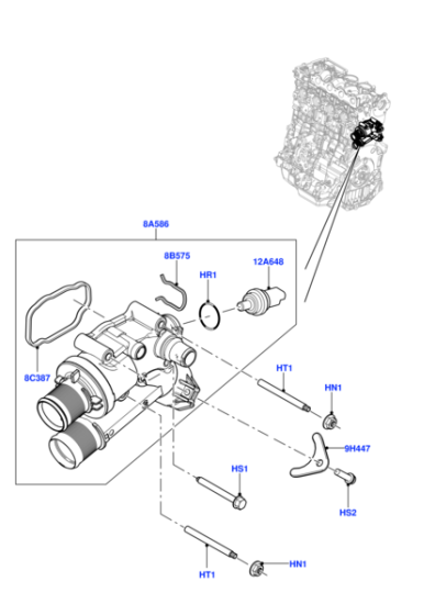 Elbow (Thermostat) LR001312 For JAGUAR XF I X250 & LAND ROVER DISCOVERY SPORT L550, RANGE ROVER EVOQUE L538 Tag-E-111