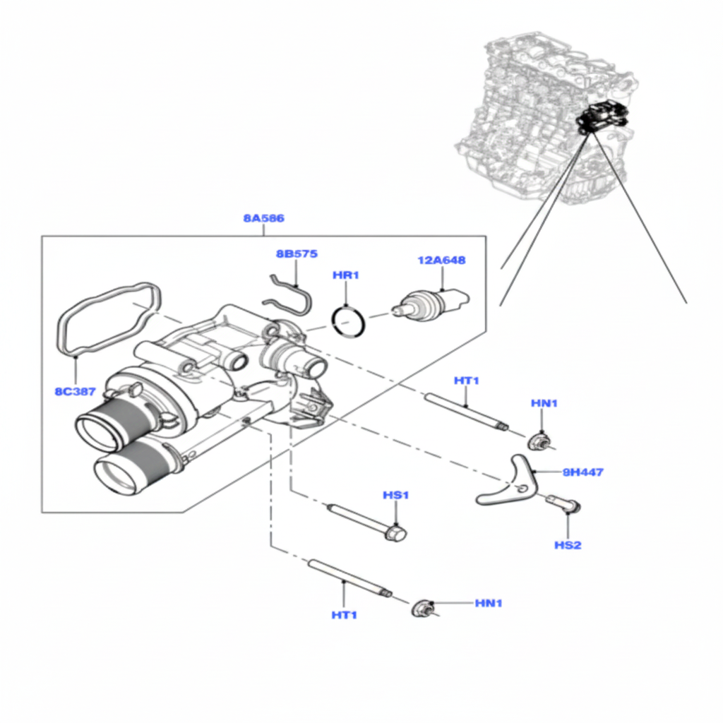 Elbow (Thermostat) LR001312 Compatible With JAGUAR XF I X250 & LAND ROVER DISCOVERY SPORT L550, RANGE ROVER EVOQUE L538 Tag-E-111