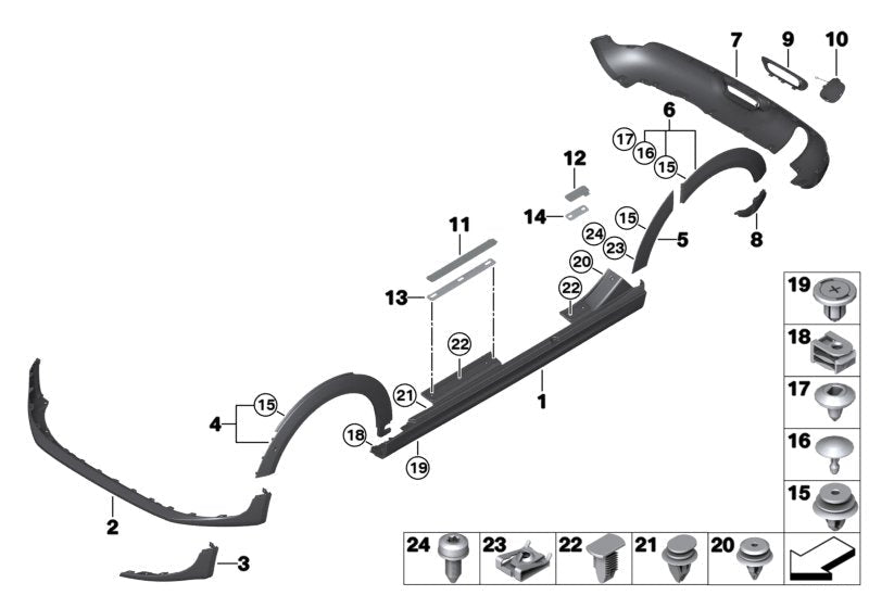 Rear Right Wheel Arch (EYEBROW ) 51777376882 Compatible With  MINI (F55) | MINI / COOPER Tag No.132