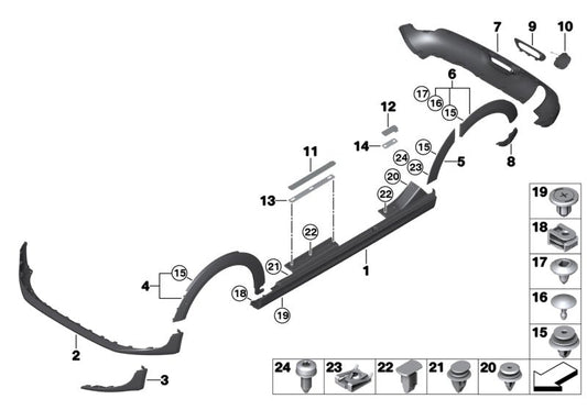 Rear Left Wheel Arch (EYEBROW ) 51777376881 Compatible With  MINI (F55) | MINI / COOPER Tag No.131
