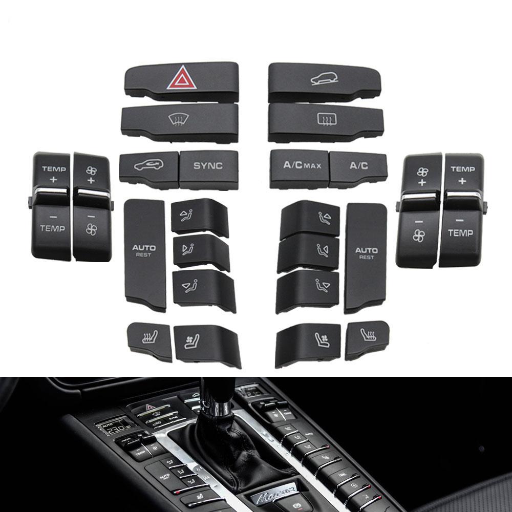 Front Console Air Conditioning Temperature Ventilation Volume AC Button Caps 7P5907040 Compatible With PORSCHE  CAYENNE & PANMERA & MACAN