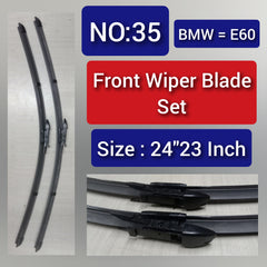 Front Wiper Blade Set (24'23 Inch) Compatible with BMW 5 Series E60 Tag-WBF-35