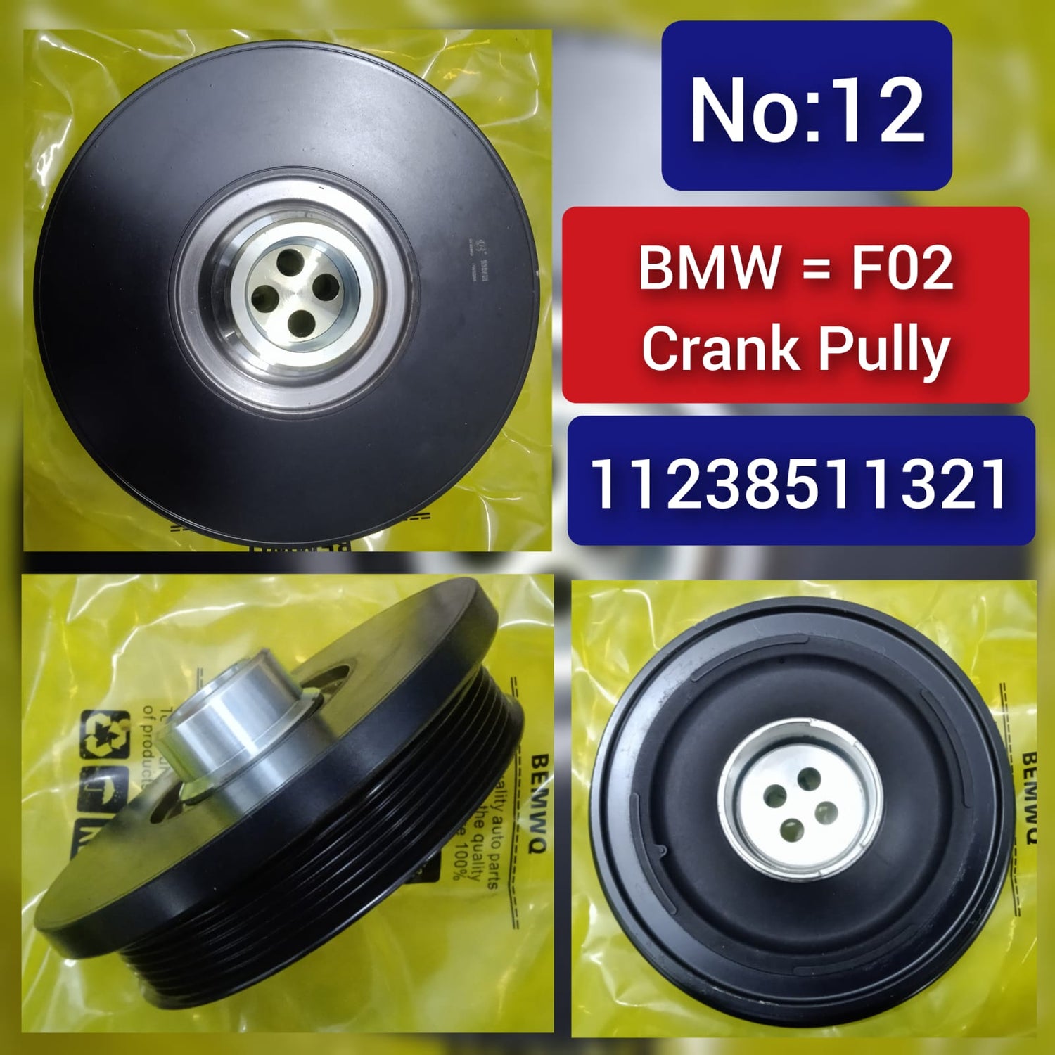 Crankshaft Pulley 11238511321 Compatible With BMW 5 Series (F10 F07 GT) 7 Series (F01, F02, F03, F04)  & X3 (F25) & X5 (F15, F85) Tag-CP-12