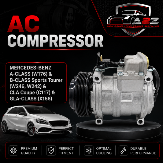 AC Compressor A0038304360 0008305702 0038304360 A0008305702  Compatible With MERCEDES-BENZ A-CLASS (W176) & B-CLASS Sports Tourer (W246, W242) & CLA Coupe (C117) & GLA-CLASS (X156)