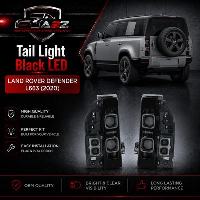 Tail Light Black LED Right LR133580 & Left LR133582 Compatible With Land Rover Defender L663 (2020)
