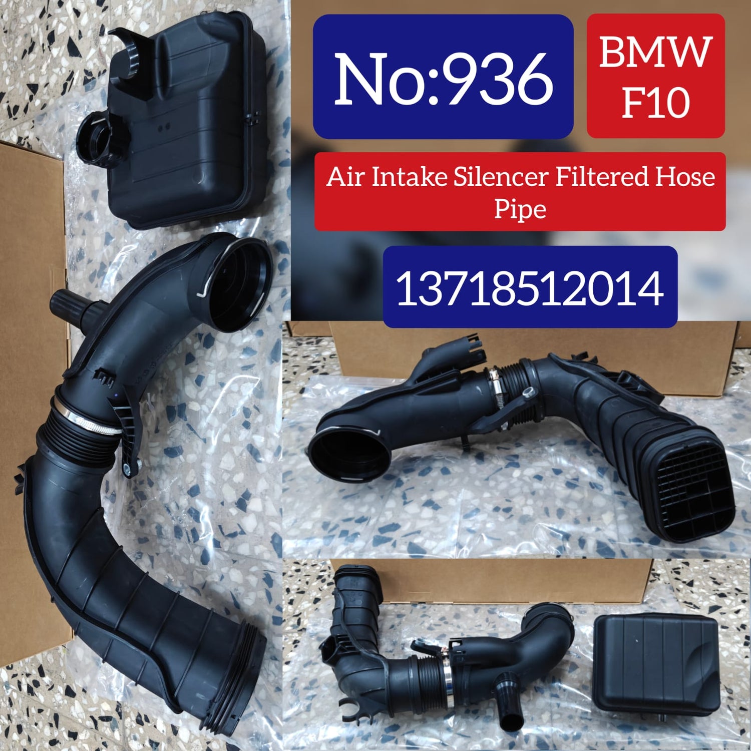 INTAKE  SILENCER FILTERED AIR HOSE PIPE  13718512014 Compatible With BMW F10 520D (2009- 2017 )Tag No.936